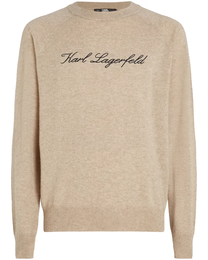Karl Lagerfeld Bestickter Kaschmirpullover - Nude Nude