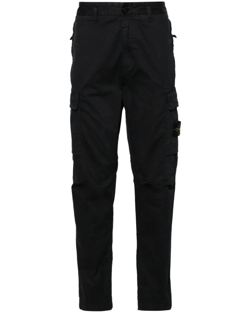 Stone Island Gerade Hose mit Kompass-Patch - Blau Blau