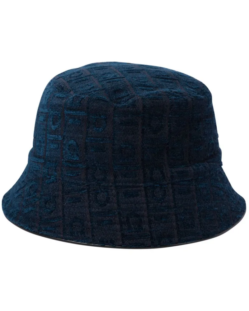 Ferragamo Fischerhut aus Samt mit Logo - Blau Blau