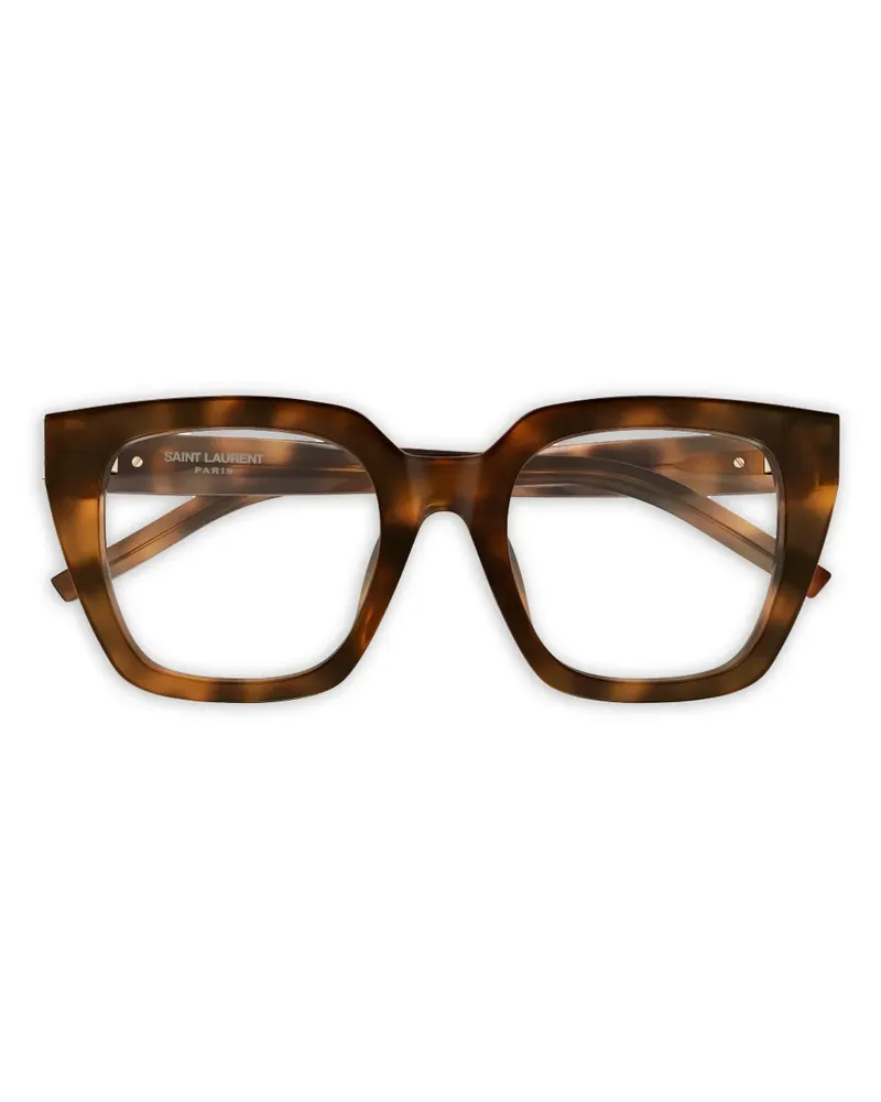 Saint Laurent Brille mit eckigem Gestell - Braun Braun