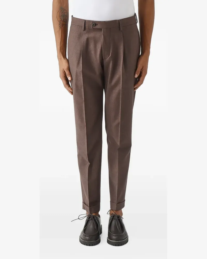 MICHAEL COAL Frederick pleated trousers - Braun Braun