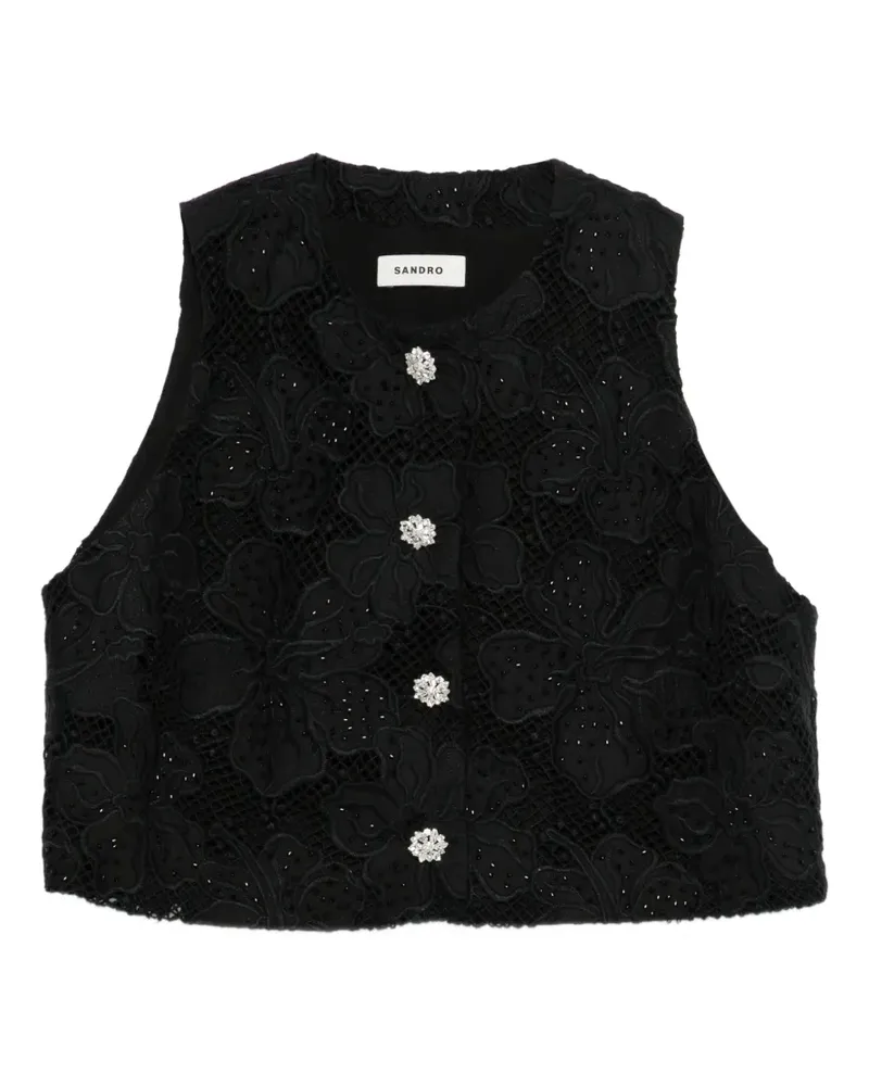 Sandro Top mit Knöpfen - Schwarz Schwarz