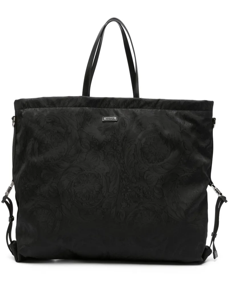 Versace Shopper mit Jacquardmuster - Schwarz Schwarz