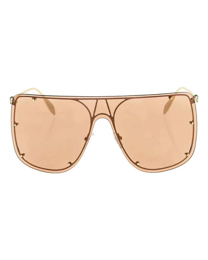 Alexander McQueen Shield rahmenlose Sonnenbrille mit geometrischem Gestell - Gold Gold