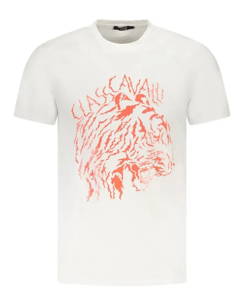 Roberto Cavalli tiger-print cotton T-shirt - Weiß Weiß