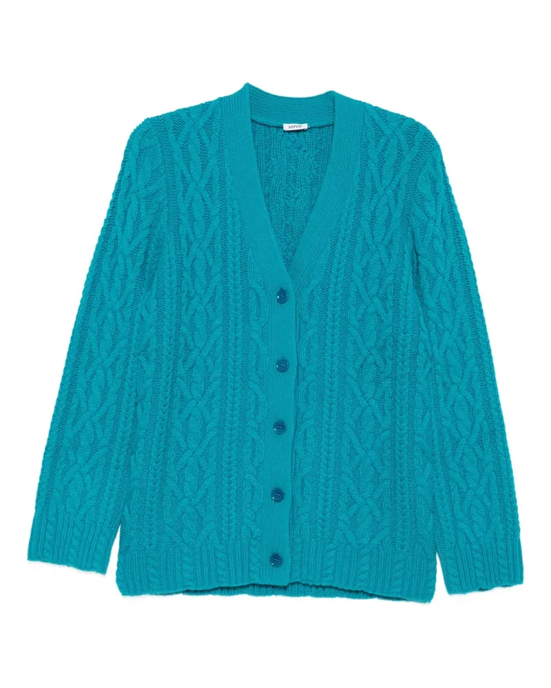 ASPESI Cardigan mit Zopfmuster - Blau Blau