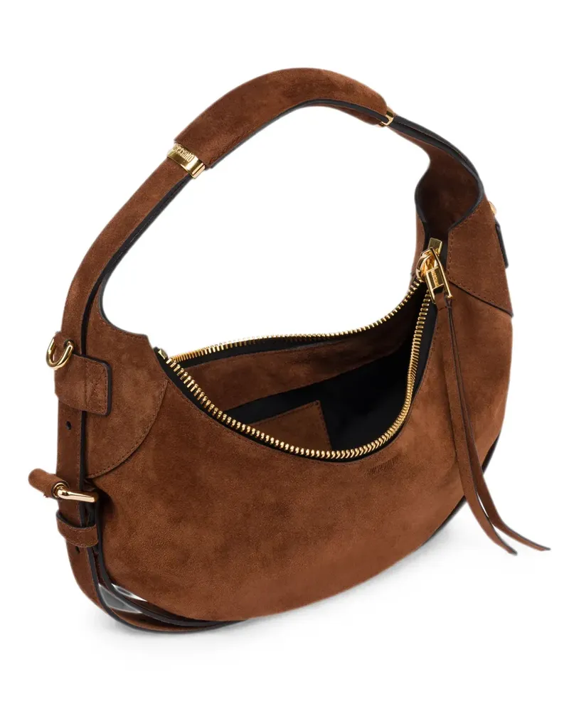 Moschino Schultertasche mit Wildleder-Finish - Braun Braun