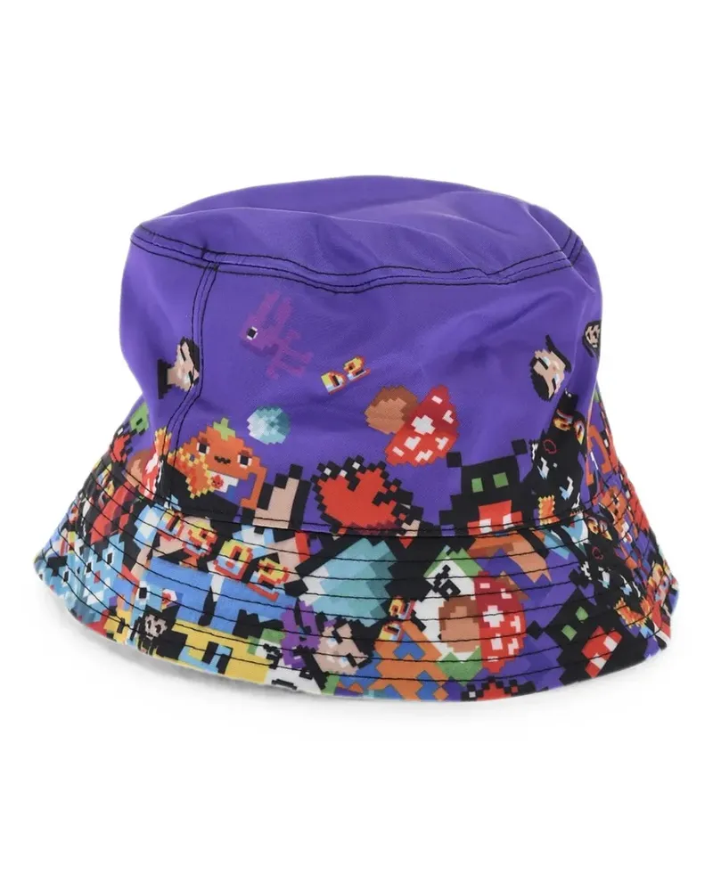 Dsquared2 Fischerhut mit grafischem Print - Violett Violett