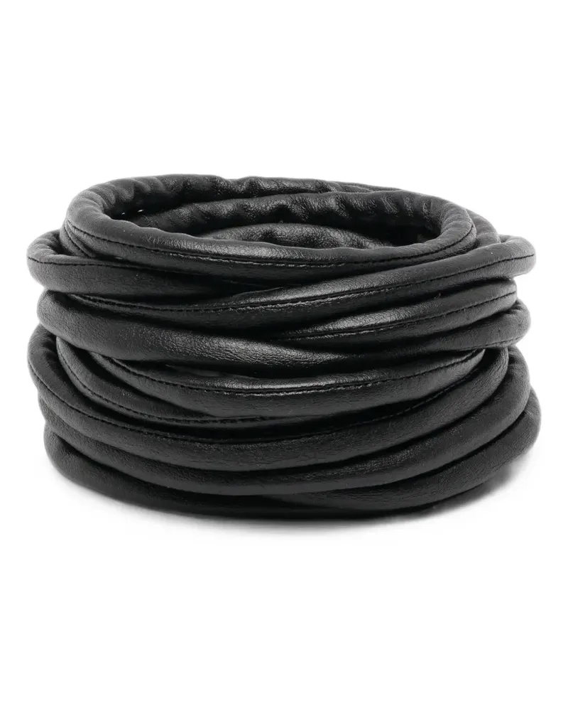 Maria Calderara Lederarmband mit mehreren Strängen - Schwarz Schwarz