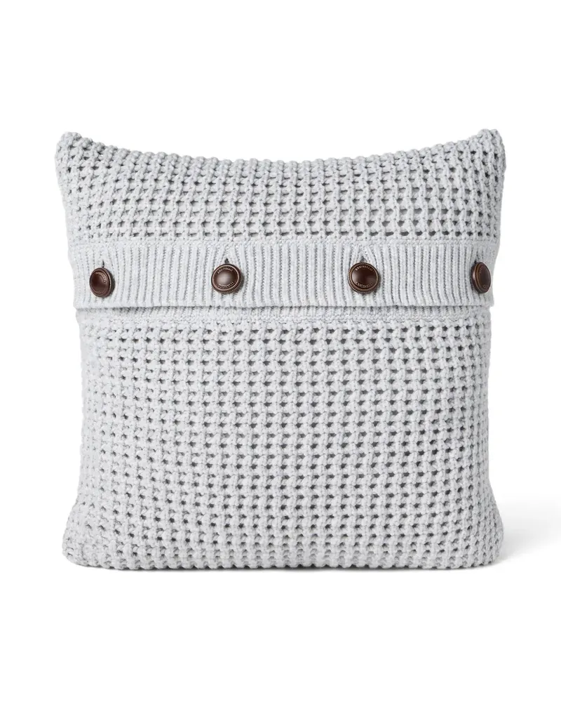 Brunello Cucinelli Geknöpftes Kissen aus Mesh-Strick - Grau Grau