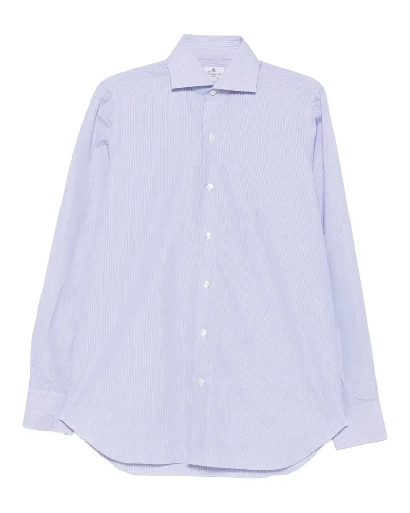Finamore 1925 Gestreiftes Hemd - Blau Blau