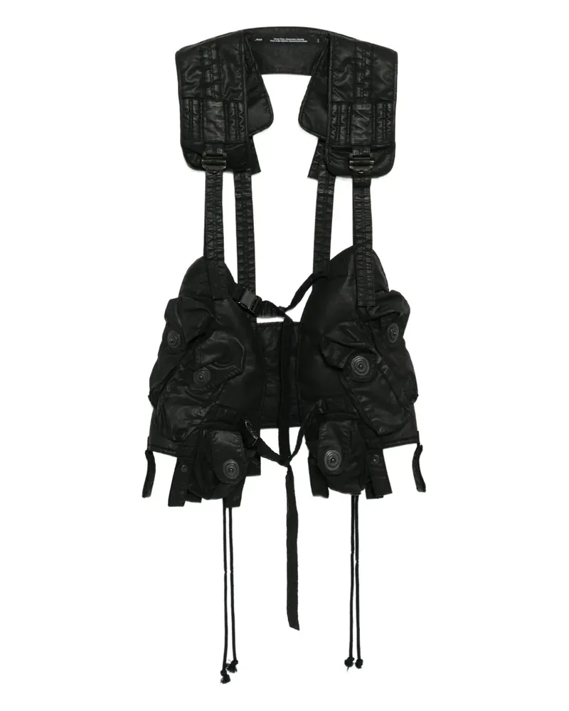 Julius Hemdjacke mit geknöpften Taschen - Schwarz Schwarz