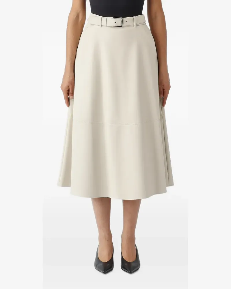 Max Mara Dominio belted panelled midi skirt - Nude Nude