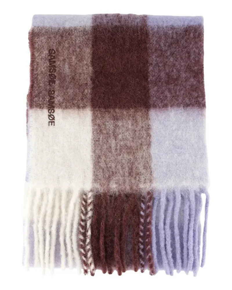 Samsøe & Samsøe plaid fringed scarf - Violett Violett