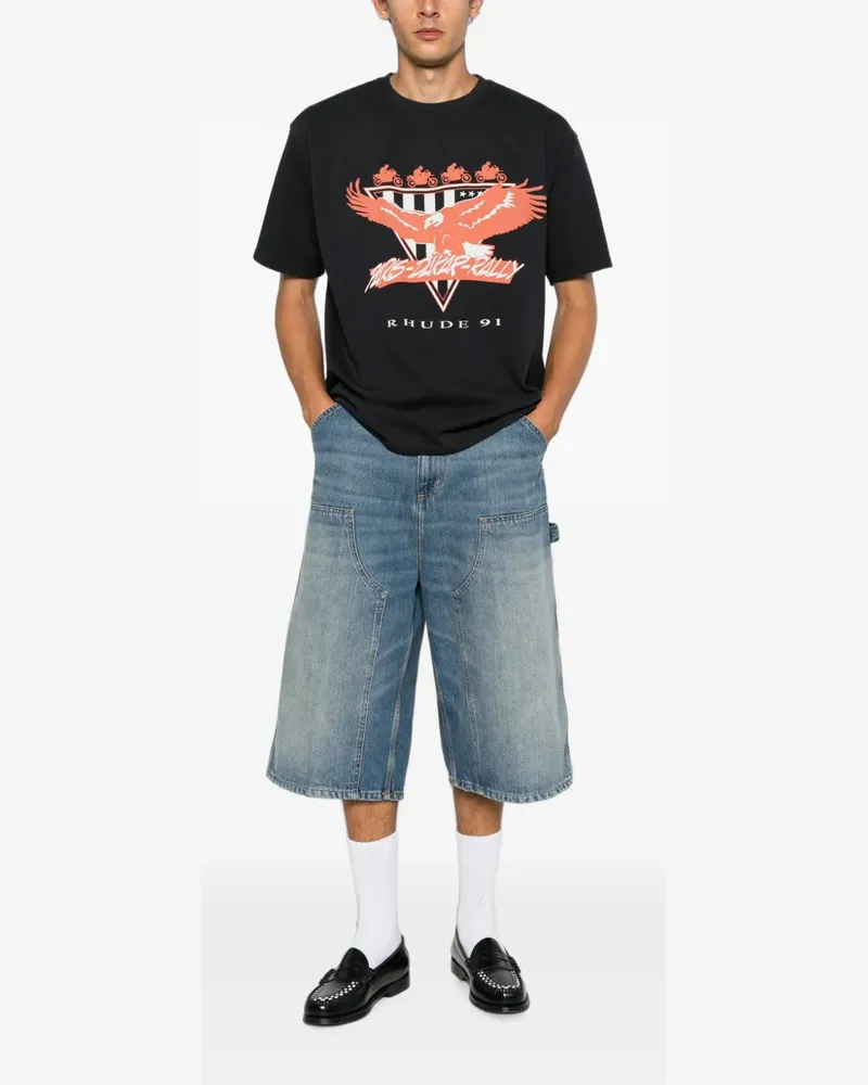 RHUDE Stage Racing graphic-print T-shirt - Schwarz Schwarz