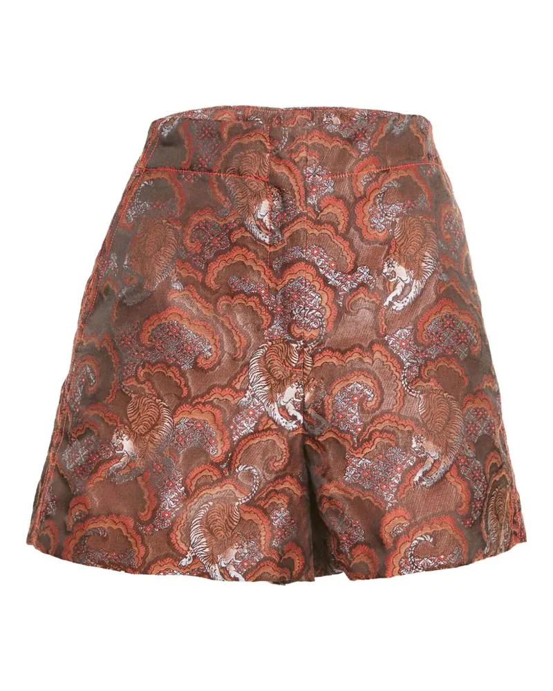 Sandro Tiger Shorts mit Paisleymuster - Braun Braun