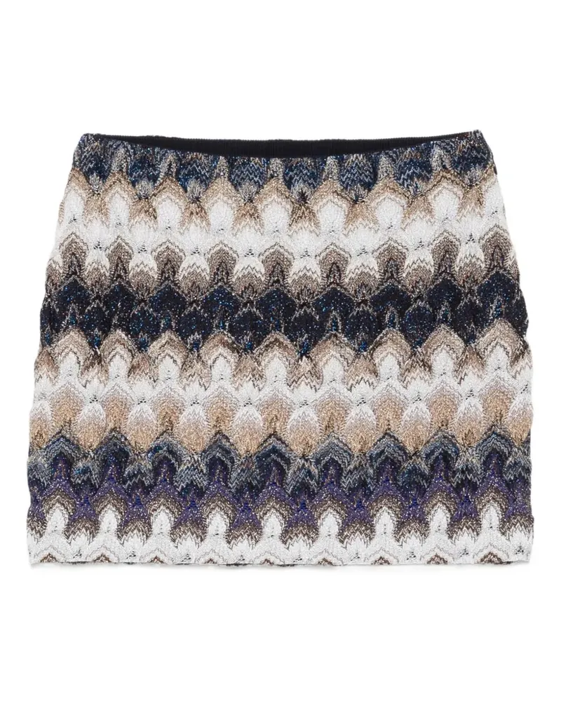 Missoni zigzag-knit metallic mini skirt - Blau Blau