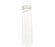 Genny Schulterfreies Kleid mit Kristallen Weiß