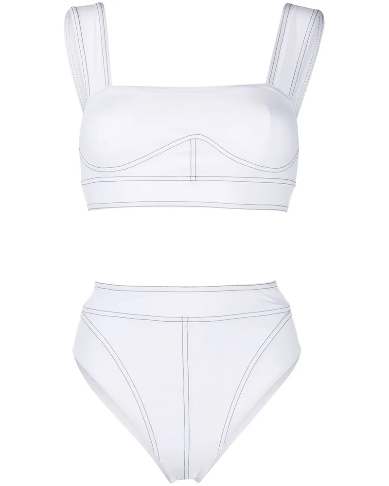 Noire Swimwear Bikini mit Bralette - Weiß Weiß