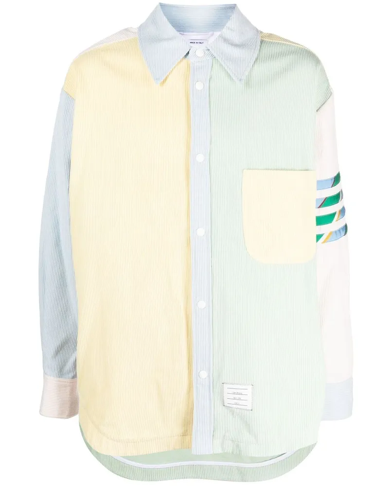 Thom Browne Hemd mit Kontrasteinsätzen - Grün Grün