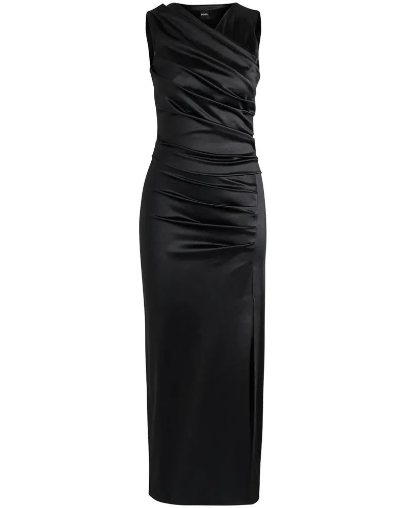 HUGO BOSS Drapiertes Maxikleid - Schwarz Schwarz