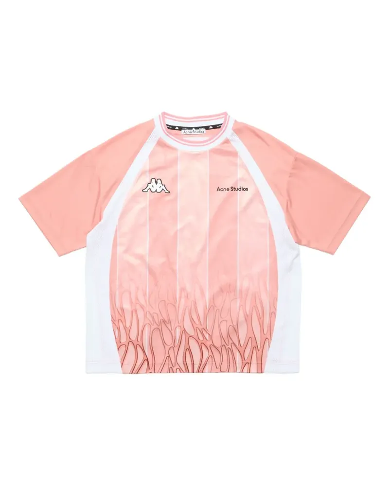 Acne Studios x Kappa T-Shirt mit Logo - Rosa Rosa