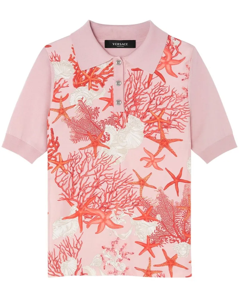 Versace Gestricktes Barocco Sea Poloshirt - Rosa Rosa