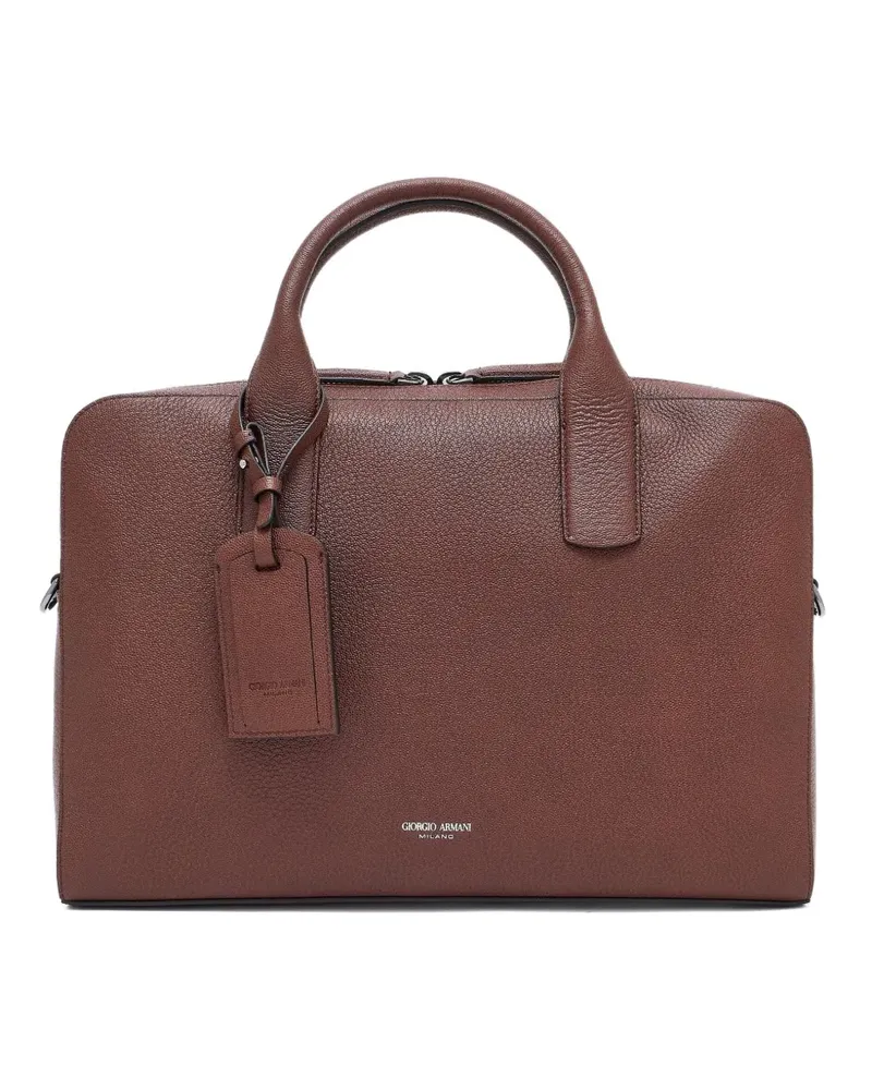 Giorgio Armani Aktentasche mit Henkel - Braun Braun