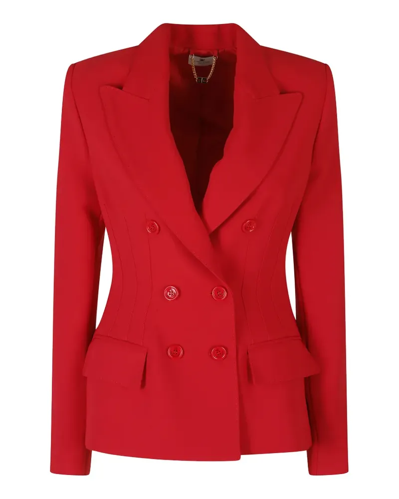 Elisabetta Franchi double-breasted peaked-lapel jacket - Rot Rot
