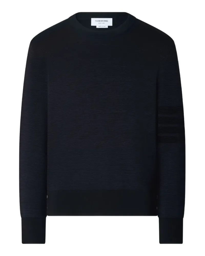Thom Browne 4-Bar Sweatshirt mit Ottoman-Stickerei - Blau Blau