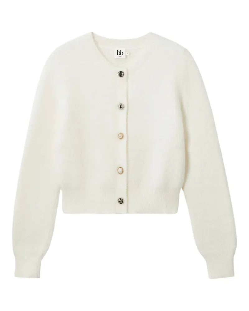 b+ab Cardigan mit Perlenverzierung - Weiß Weiß