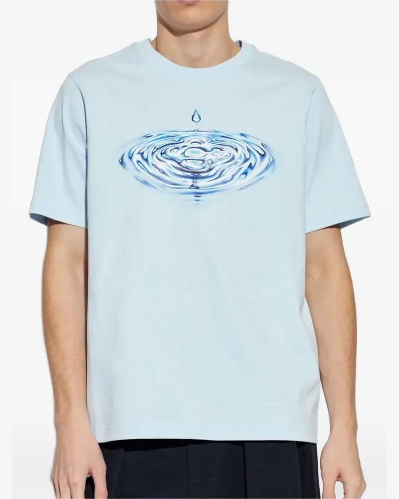 Casablanca Paris T-Shirt mit Wasser-Monogramm - Blau Blau