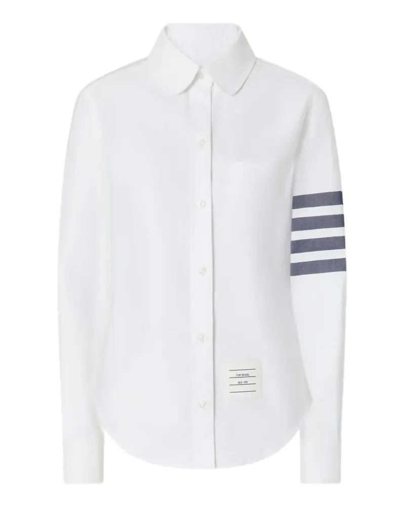 Thom Browne Oxford-Hemd mit Logo-Streifen - Weiß Weiß