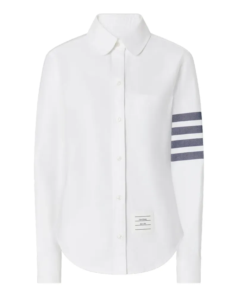 Thom Browne Oxford-Hemd mit Logo-Streifen - Weiß Weiß