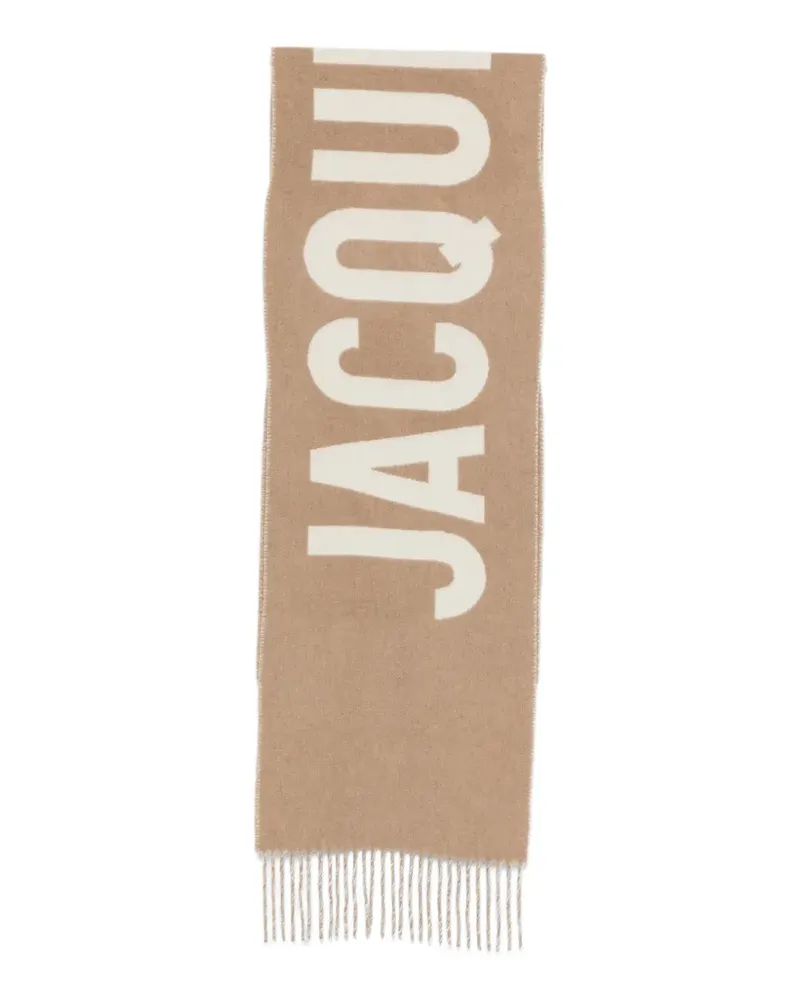 Jacquemus Intarsien-Schal mit Fransen - Nude Nude