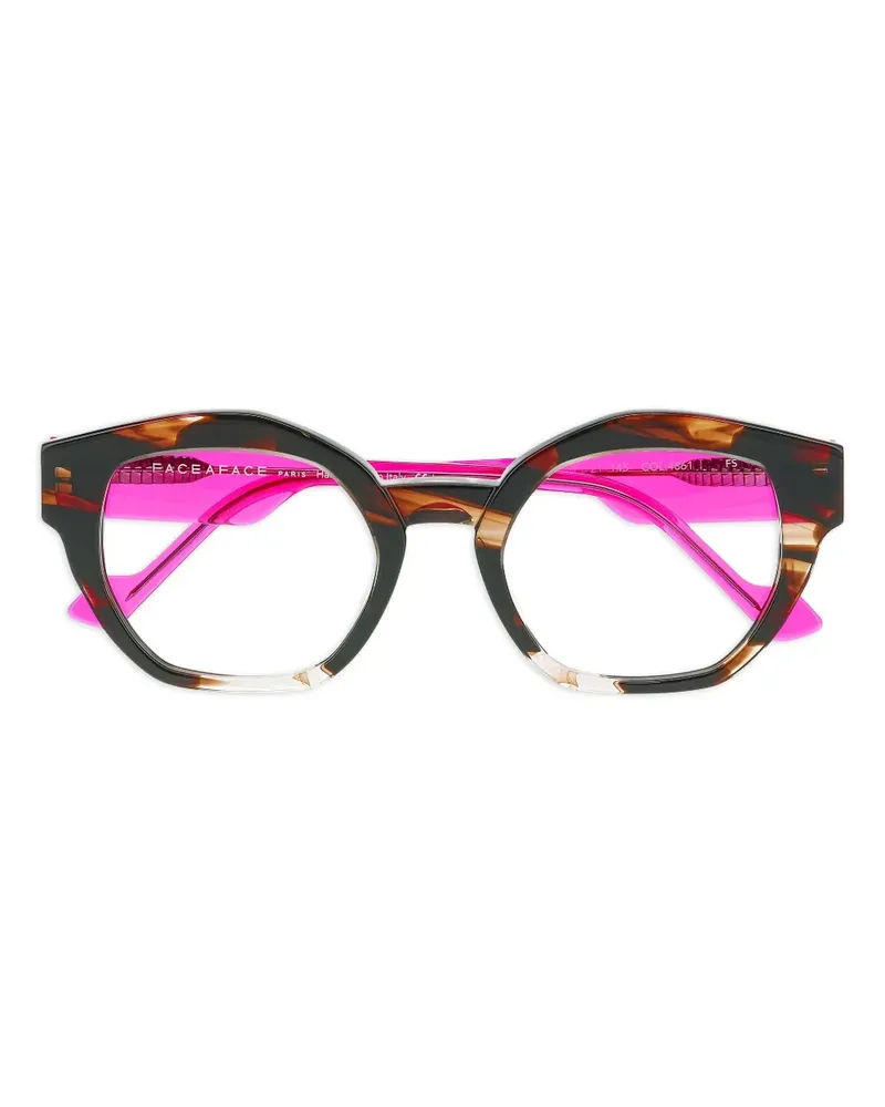 Face à Face Brille mit rundem Gestell - Braun Braun
