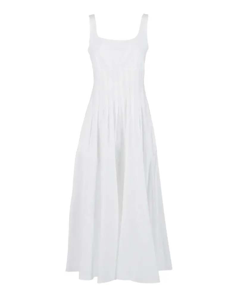 Max Mara Midikleid mit eckigem Ausschnitt - Weiß Weiß