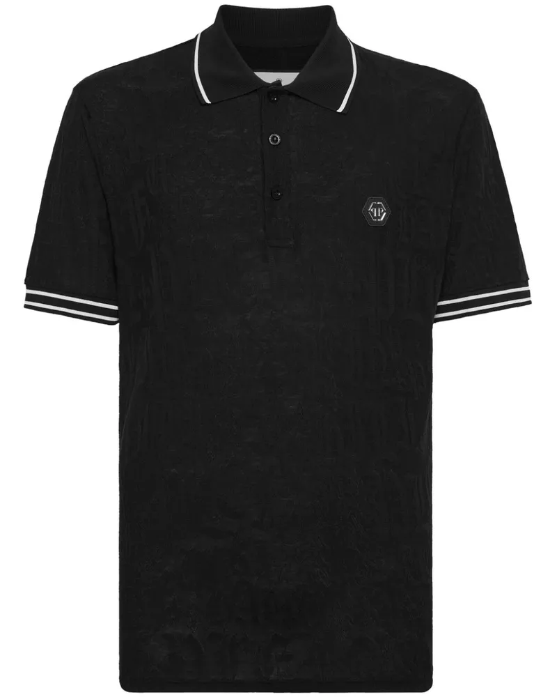 Philipp Plein Poloshirt mit Logo-Applikation - Schwarz Schwarz