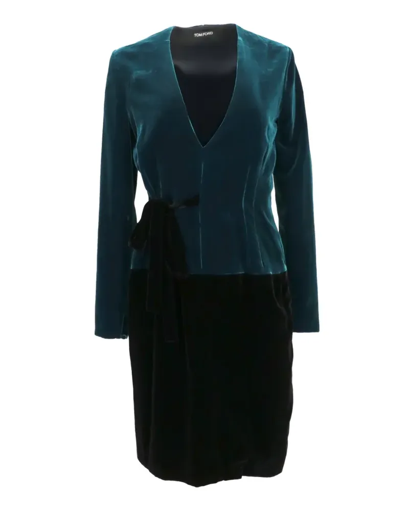 Tom Ford Gewickeltes Minikleid mit V-Ausschnitt - Blau Blau