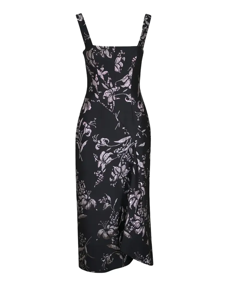 Lela Rose floral midi dress - Schwarz Schwarz