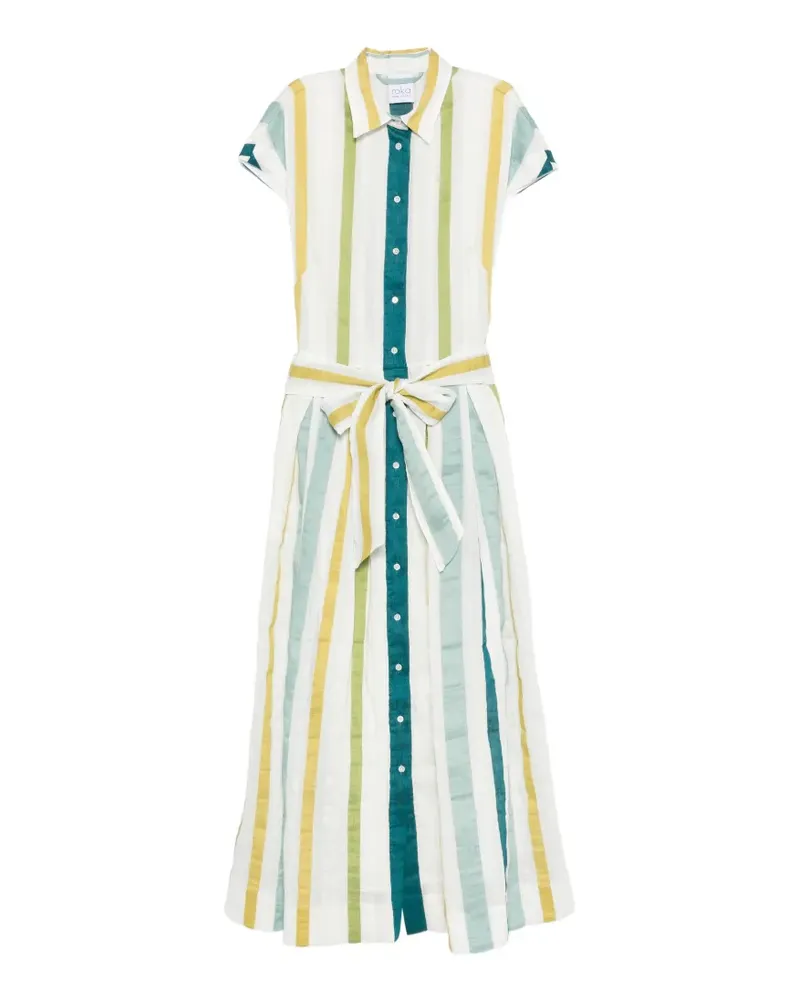 Sara Roka Edrina striped maxi dress - Weiß Weiß