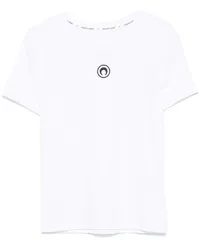 Marine Serre T-Shirt mit Mond-Logo Weiß