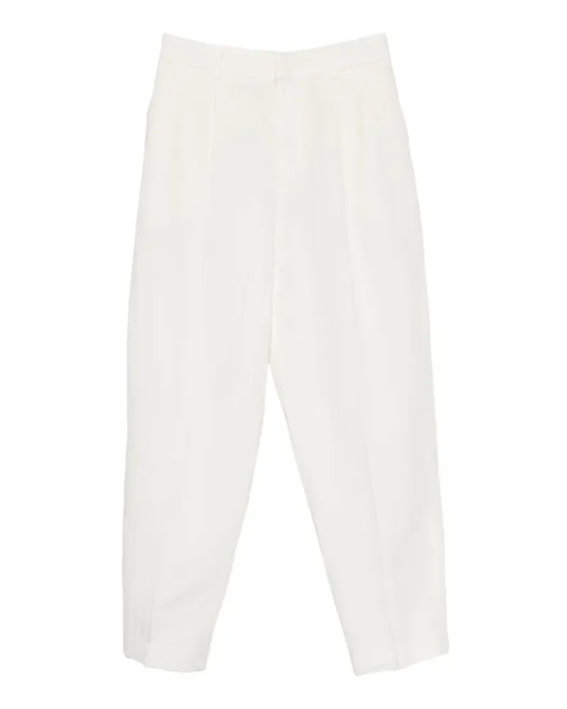 PT TORINO Cropped-Hose mit Bundfalten - Weiß Weiß