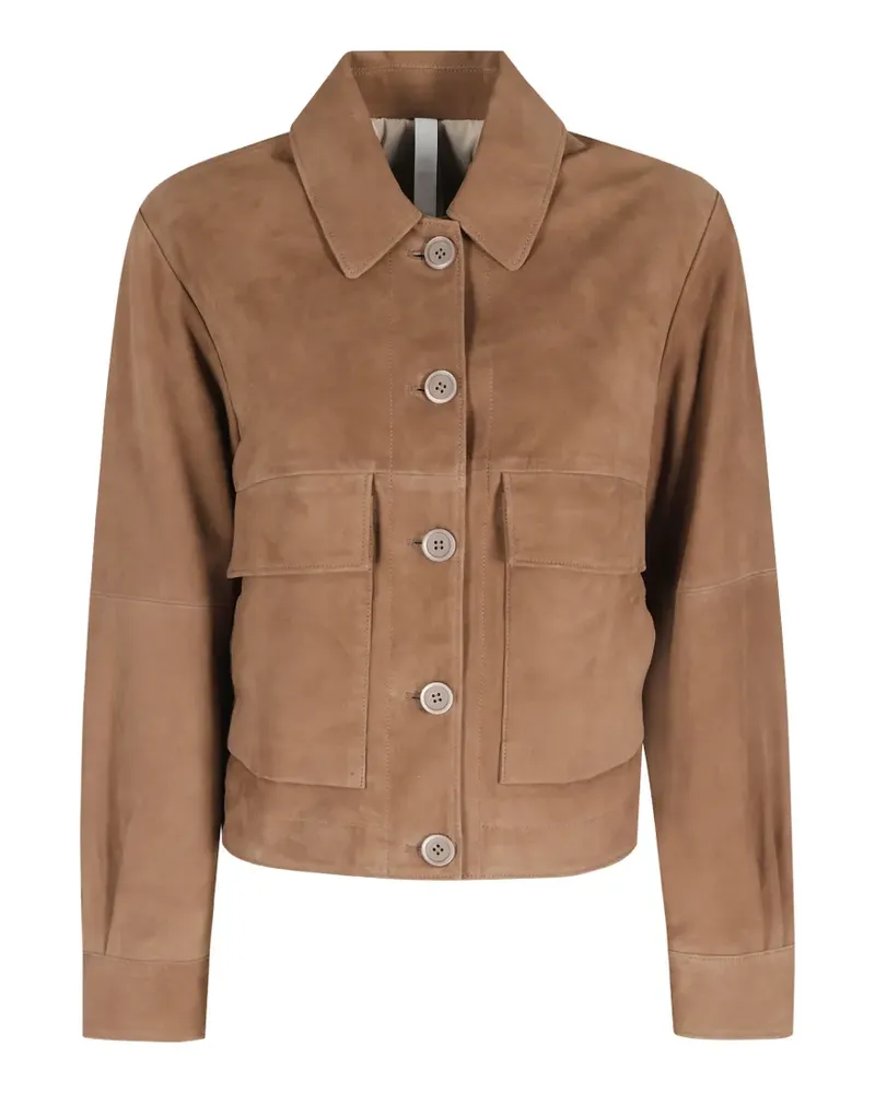 DUNO Joan button-fastening pocket jacket - Braun Braun