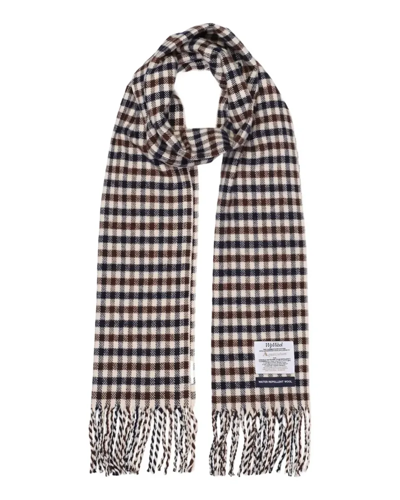 Aquascutum Karierter Schal mit Fransen - Nude Nude