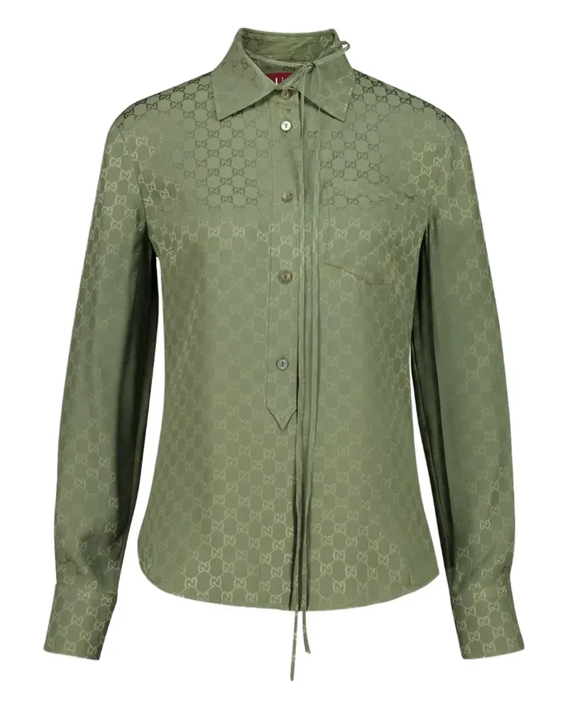 Gucci Hemd mit GG-Jacquardmuster - Grün Grün