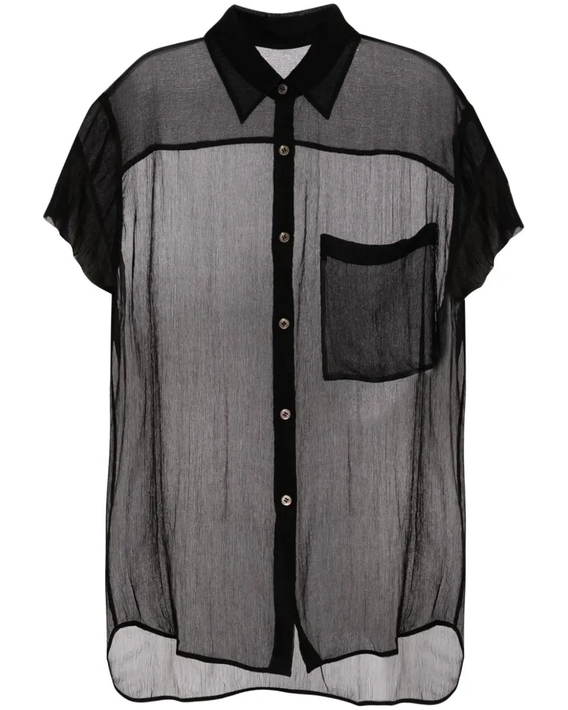 JNBY Semi-transparente Seidenbluse - Schwarz Schwarz