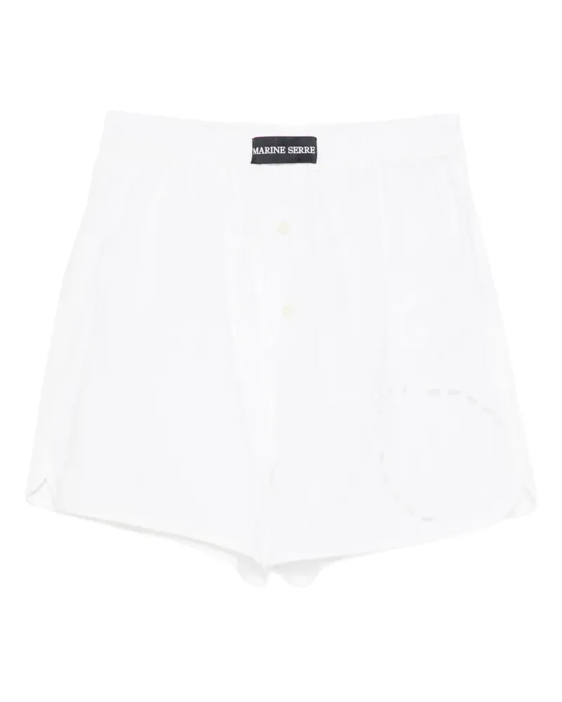 Marine Serre Shorts mit elastischem Bund - Weiß Weiß