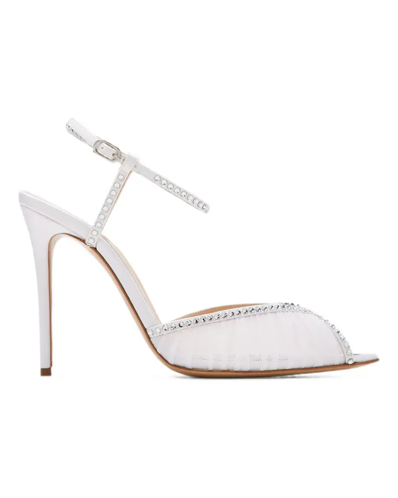 Andrea Wazen Katy crystal-embellished sandals - Weiß Weiß