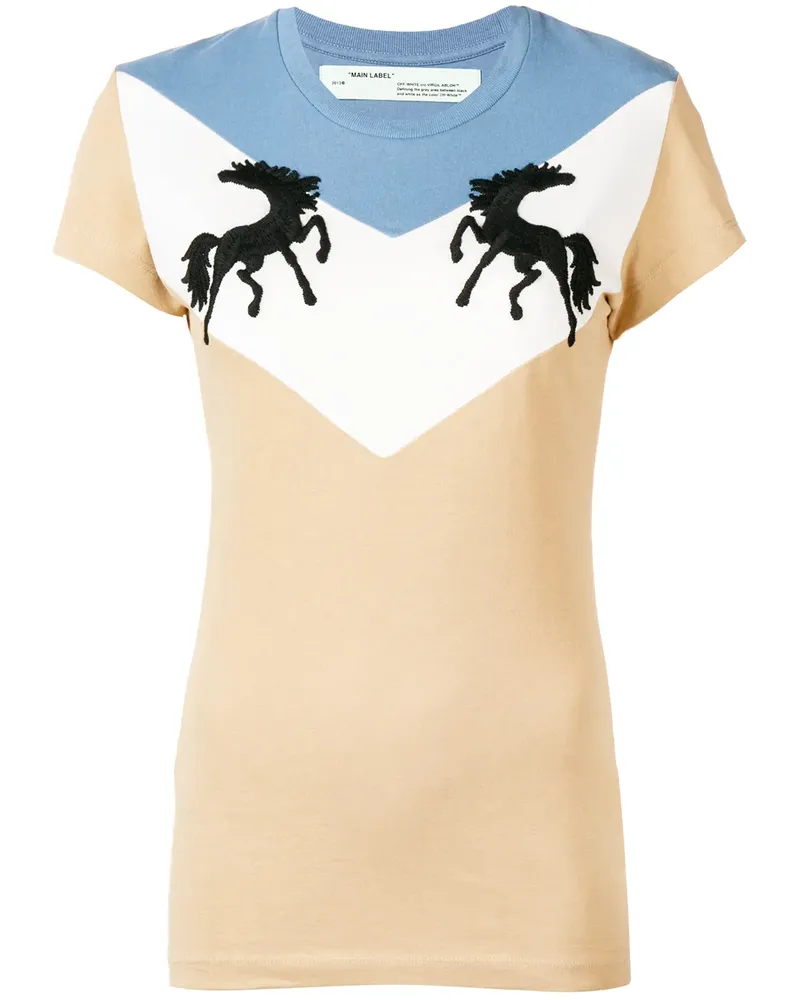 OFF-WHITE Twisting Horses' T-Shirt - Nude Nude
